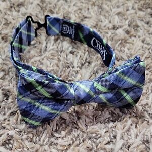 Chaps Kids Plaid Bow Tie in Blue and Green